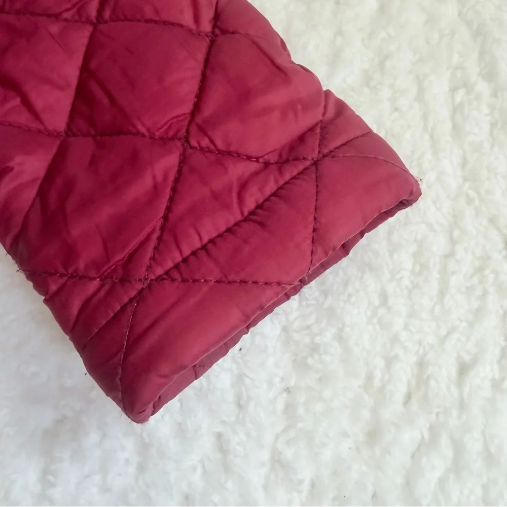 Burberry Baby Girls Puffer Jacket 12m Nova Check Berry Pink Horse Hooded Kids